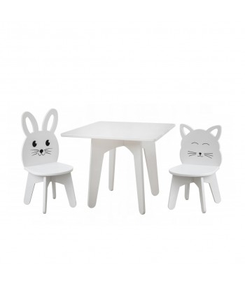Vaikiškas staliukas (kvadratinis) su kėdutėmis Cat & Rabbit