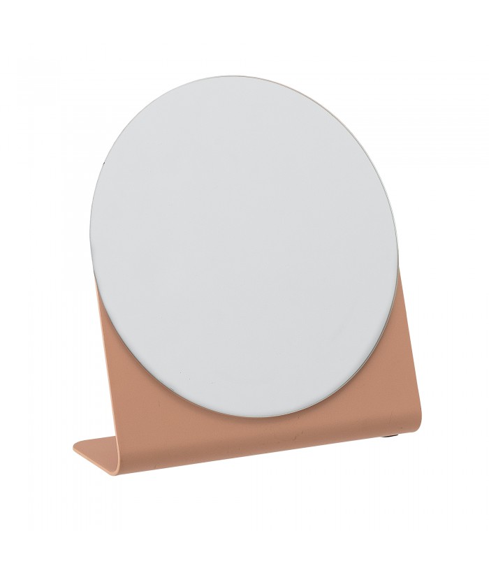 Pastatomas veidrodis SANDRA terakota spalvos metaliniu rėmu 16cm