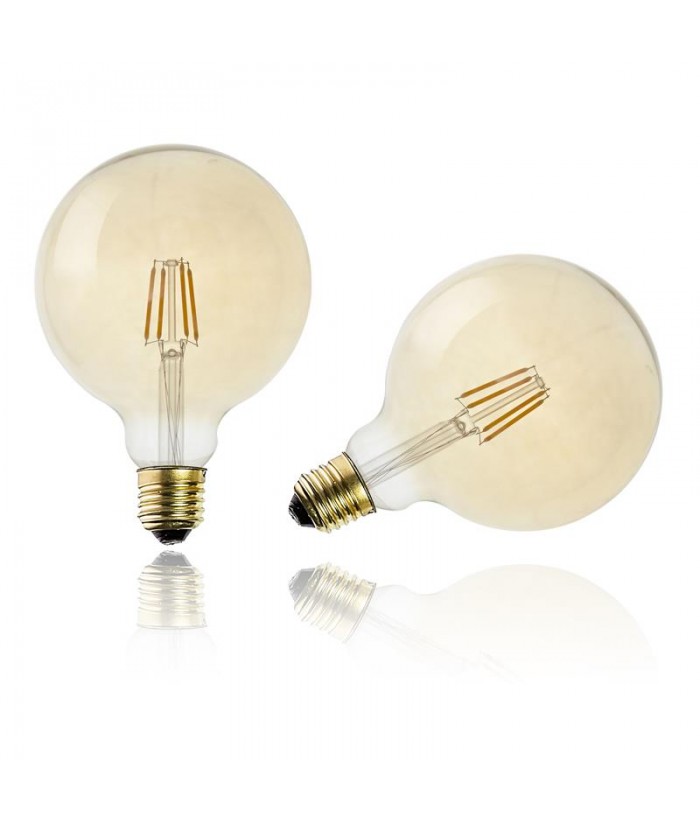 Home Deco Factory LED lemputė G125, E27, 2W, šilta balta spalva