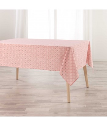 Rožinė raštuota medvilninė staltiesė FINA 140x240cm