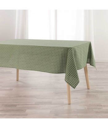 Žalia raštuota medvilninė staltiesė VALIA 140x240cm